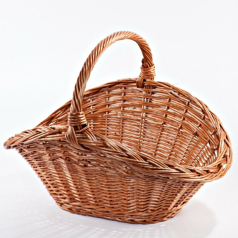 Cesto portalegna in vimini rosso naturale