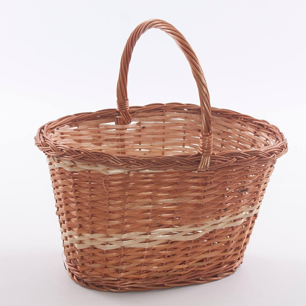 Cesto in vimini spaccato combinato, 40x30x23/37 cm