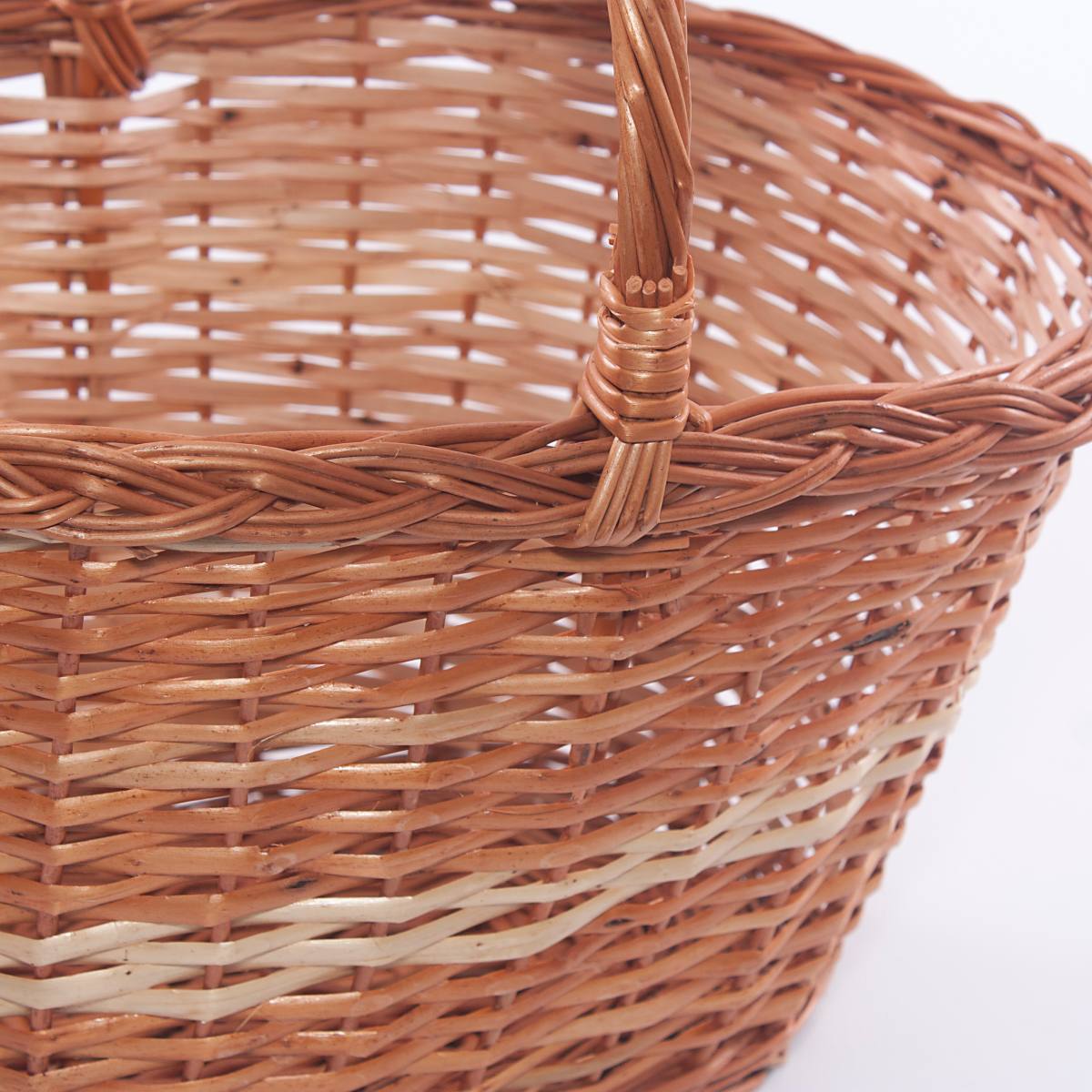Cesto in vimini spaccato combinato, 40x30x23/37 cm
