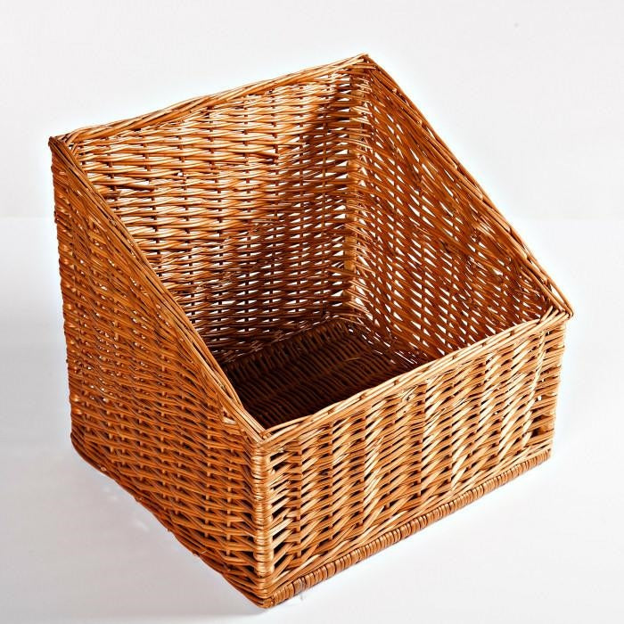 Espositore in vimini rosso, 50x45x25/45 cm