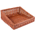 Espositore in vimini rosso inclinato, 50x50H10/20 cm