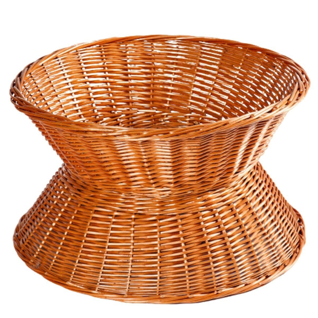 Cesto espositore a clessidra in vimini rosso, Ø60H35 cm