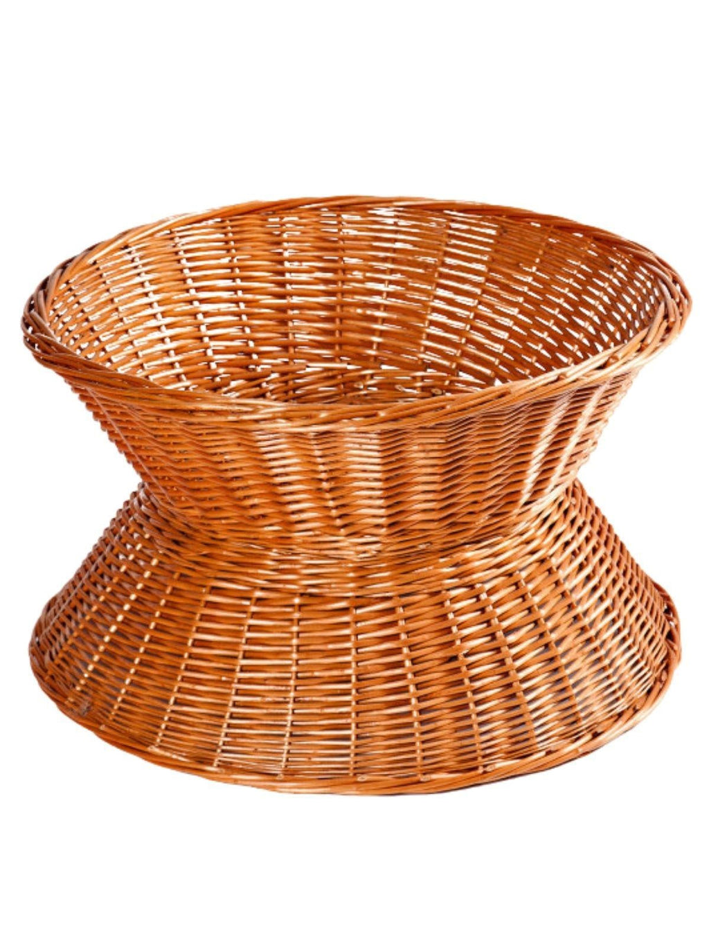 Cesto espositore a clessidra in vimini rosso, Ø60H35 cm