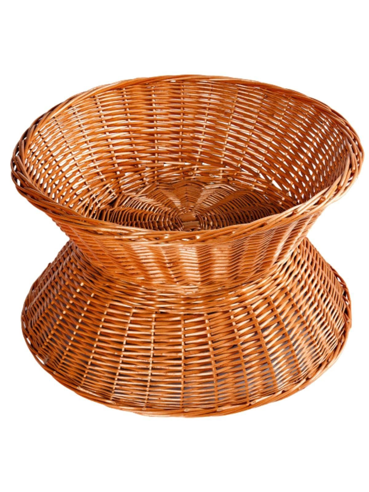 Cesto espositore a clessidra in vimini rosso, Ø60H40 cm