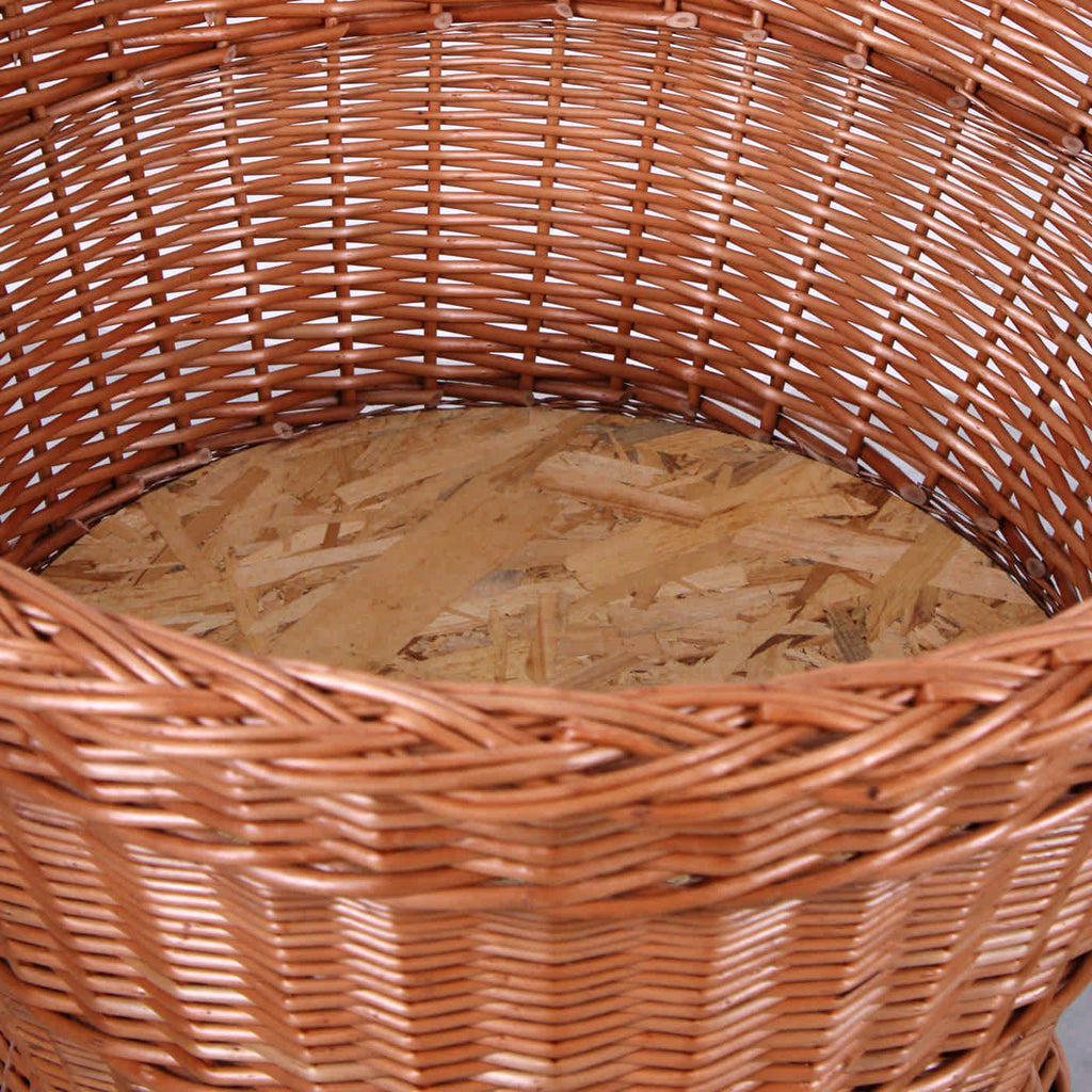 Cesto a clessidra in vimini rosso con fondo interno in legno, Ø60H70 cm