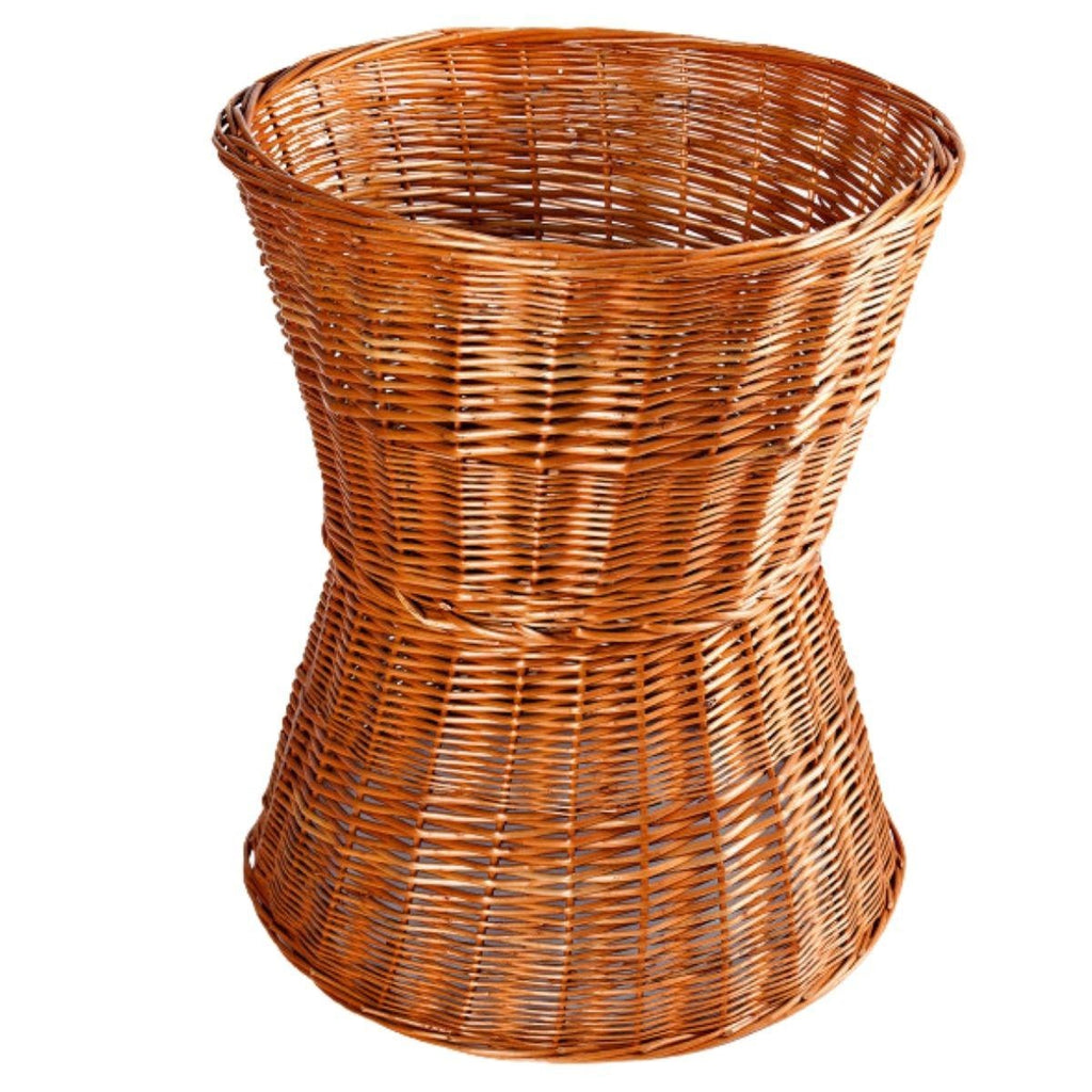 Cesto espositore a clessidra in vimini rosso, Ø60H70 cm