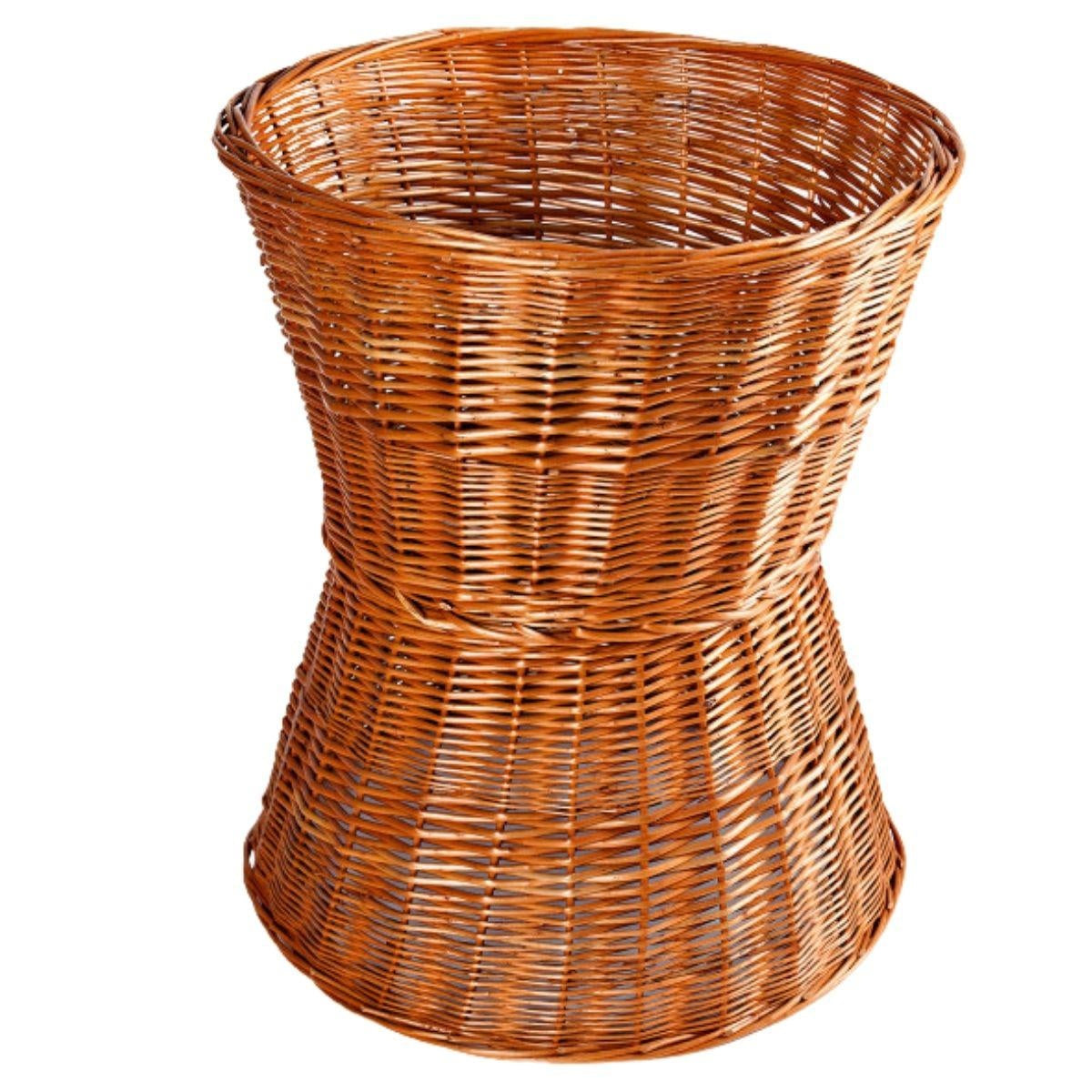 Cesto espositore a clessidra in vimini rosso, Ø60H70 cm