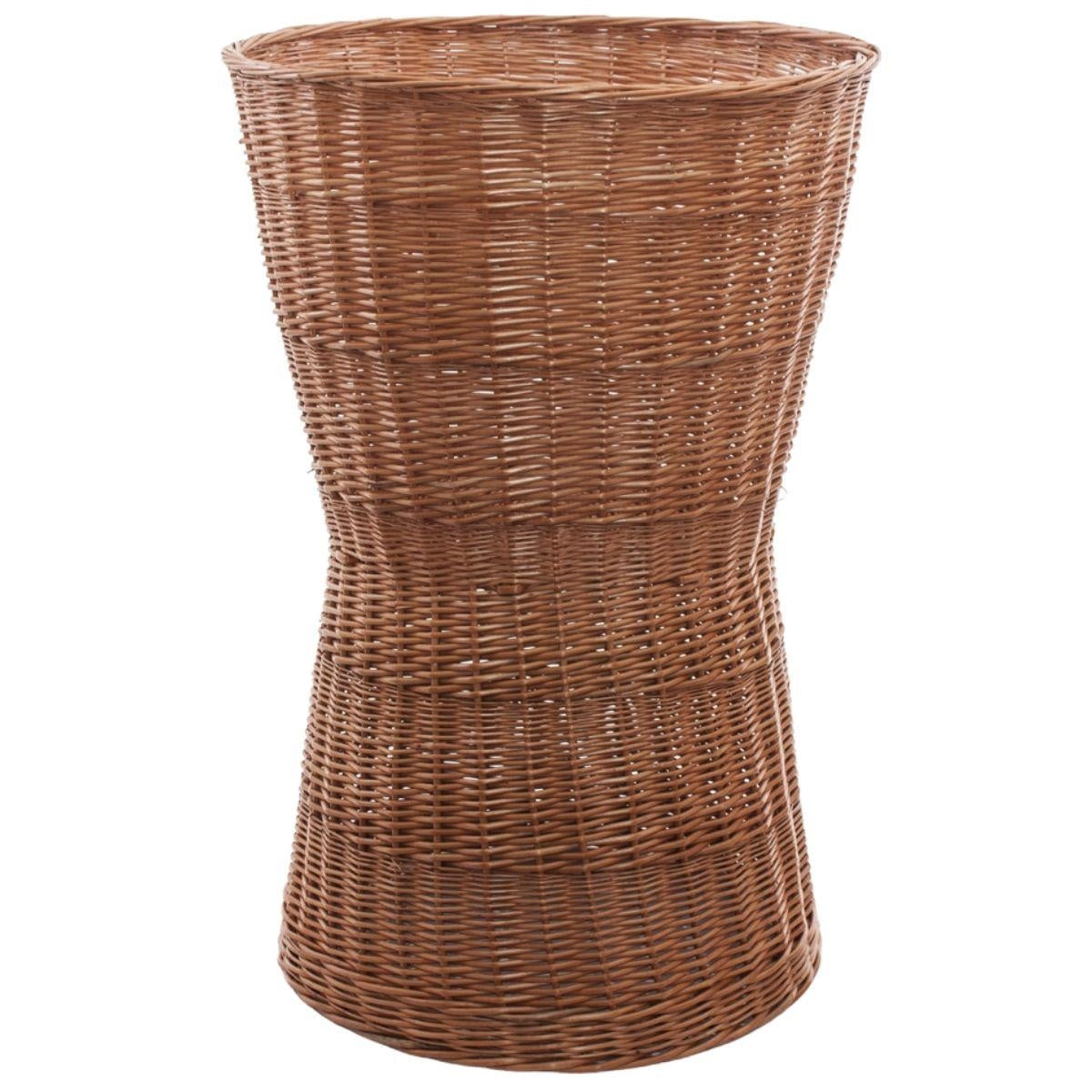 Espositore a clessidra in vimini rosso, Ø60H90 cm