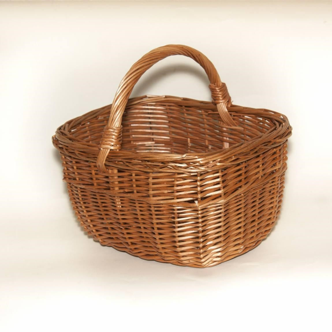 Cesto Olanda in vimini rosso intero, 28x22x17/27 cm (kit da 3)