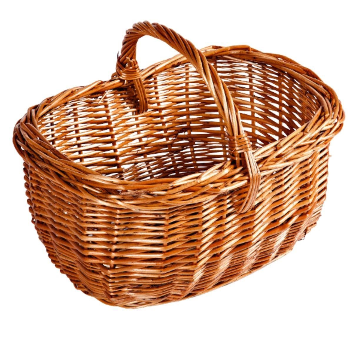 Cesto ovale in vimini rosso Olanda, 36x26H37 cm