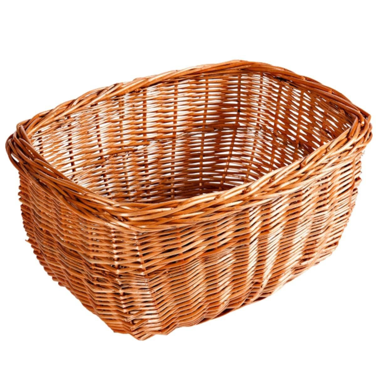 Cesto da bicicletta in vimini rosso Olanda, 42x32H22 cm
