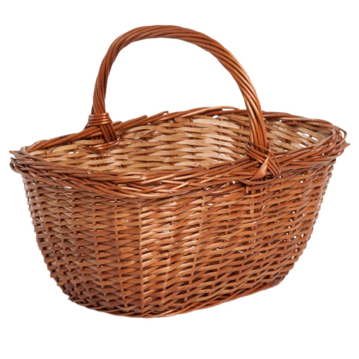 Cesto ovale in vimini spaccato modello Olanda, 46x35H43 cm