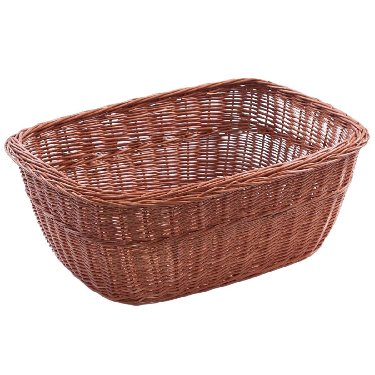 Cesto per bicicletta in vimini rosso Olanda, 60x44x24 cm