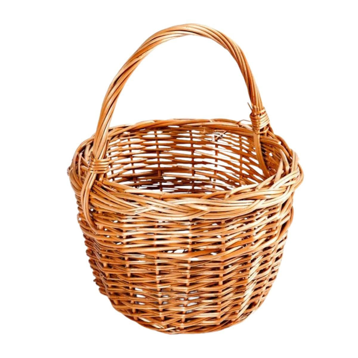 Cesto in vimini rosso intero Rosa, Ø25H38 cm