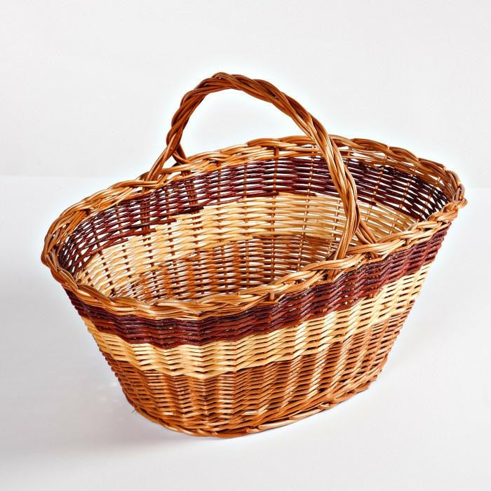 Cesto Grazia in vimini rosso e naturale, 60 cm