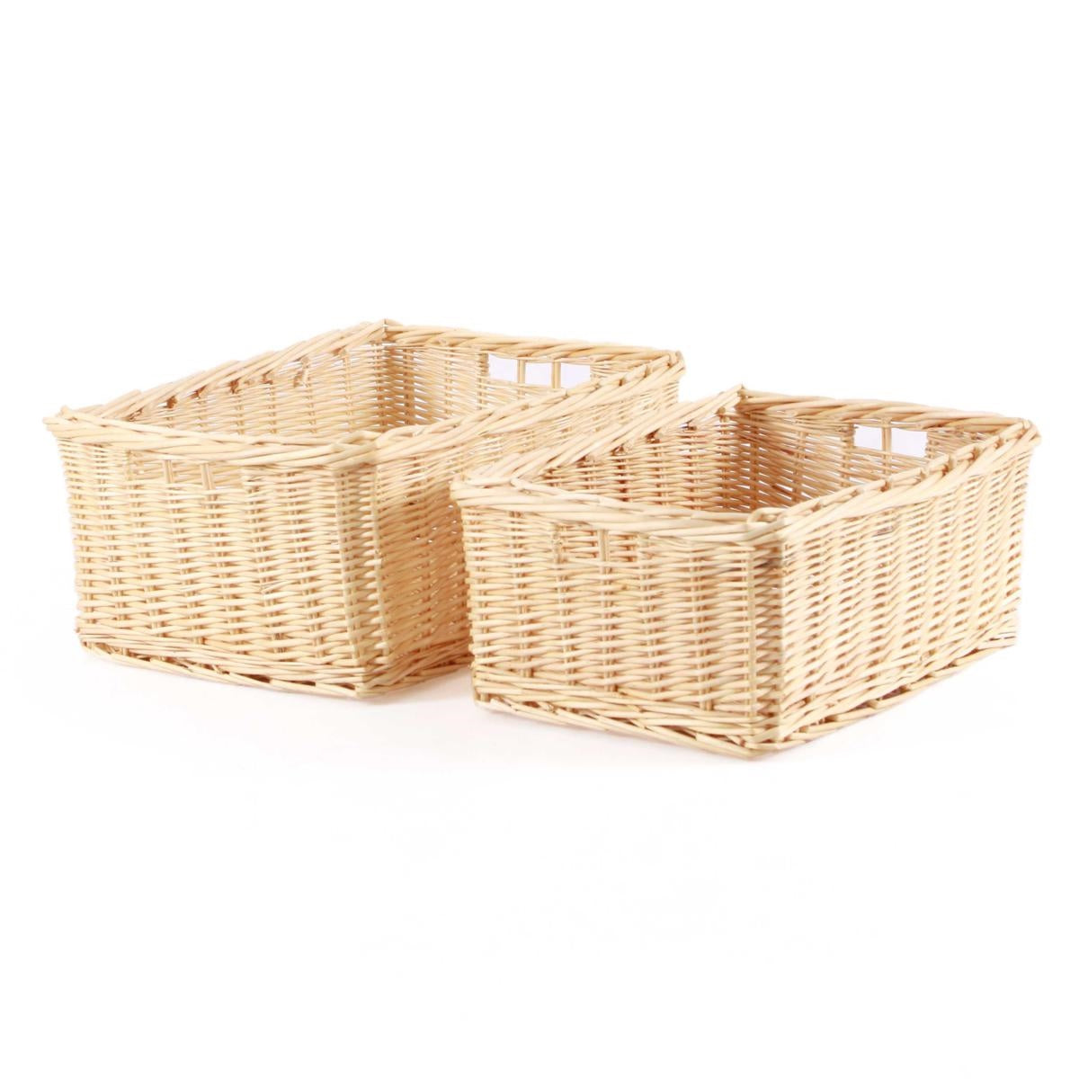 Vaschetta in vimini bianco in set di 2, 47X36H21 cm