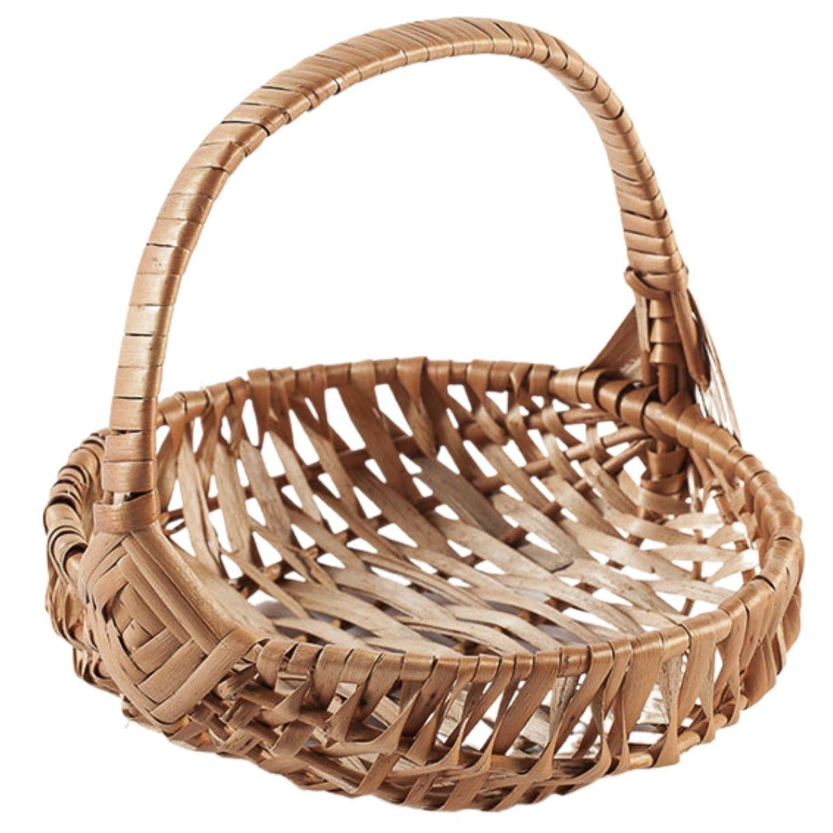 Cesto basso rotondo in vimini rosso, Ø16H13 cm (kit da 10)