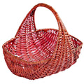 Cesto multiuso in vimini rosso modello Capri, 44x42x44 cm (kit da 3)