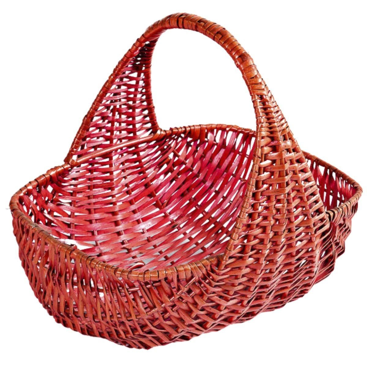 Cesto multiuso in vimini rosso modello Capri, 44x42x44 cm (kit da 3)