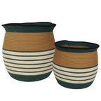 Cesto in cotone ocra in set di 2, Ø45H35 cm