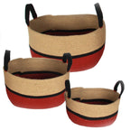 Cesto in juta bicolore in set di 3, 50X34H24 cm