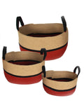 Cesto in juta bicolore in set di 3, 50X34H24 cm