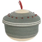 Cesto in cotone grigio, Ø28H19 cm