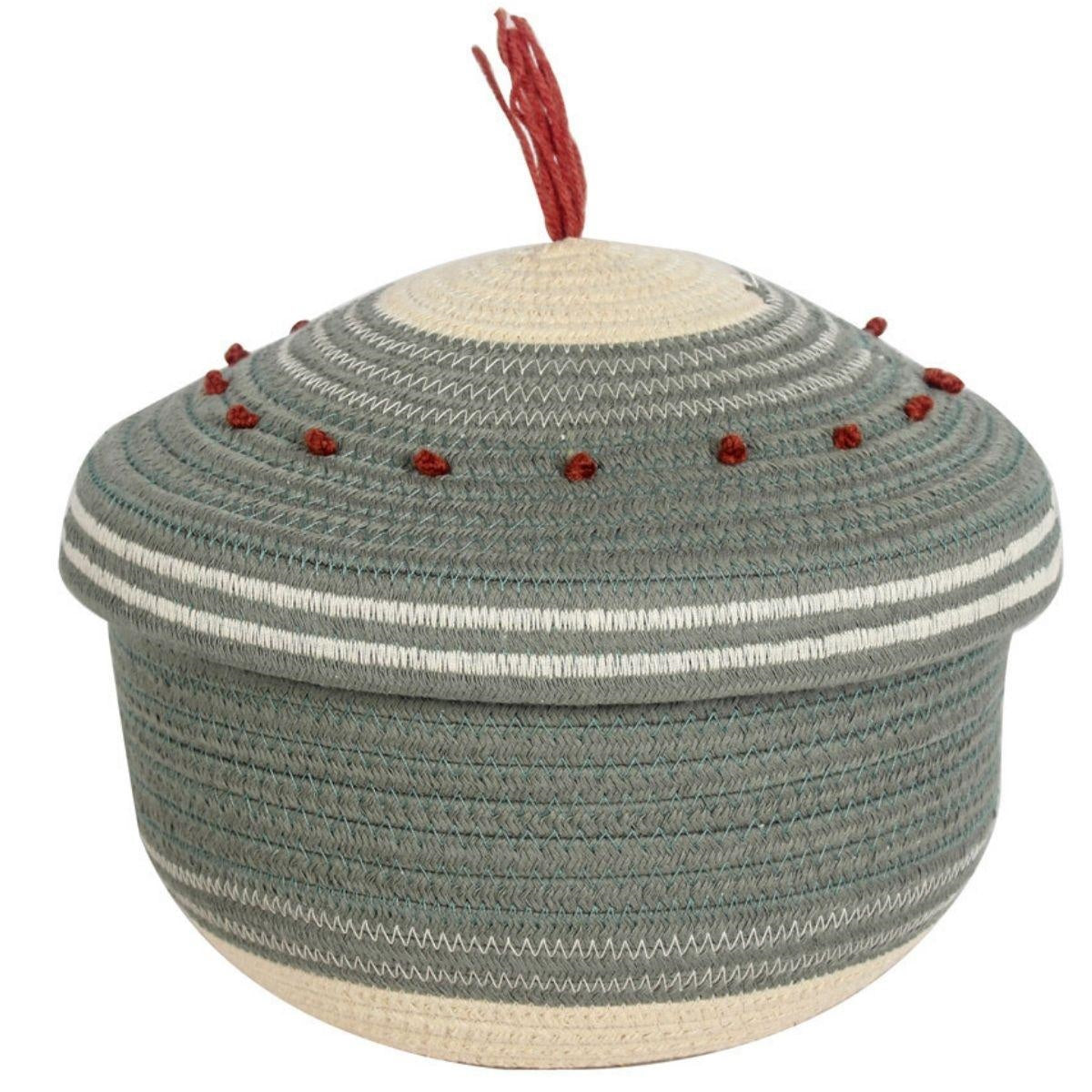 Cesto in cotone grigio, Ø28H19 cm