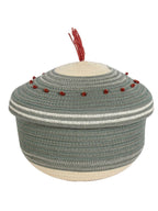 Cesto in cotone grigio, Ø28H19 cm
