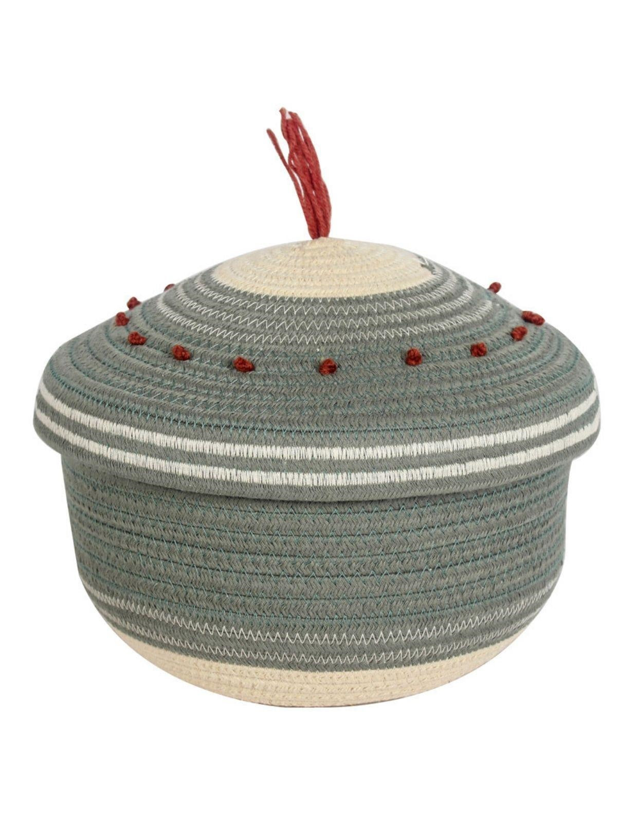 Cesto in cotone grigio, Ø28H19 cm