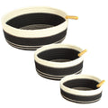 Cesti in corda di cotone naturale, set da 3, Ø25H10 cm