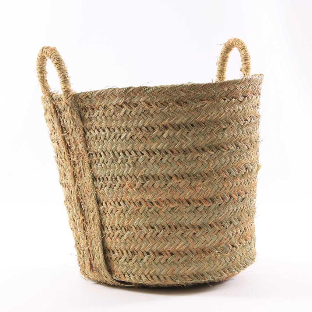 Cesto in giunco con manici, Ø63H48/55 cm