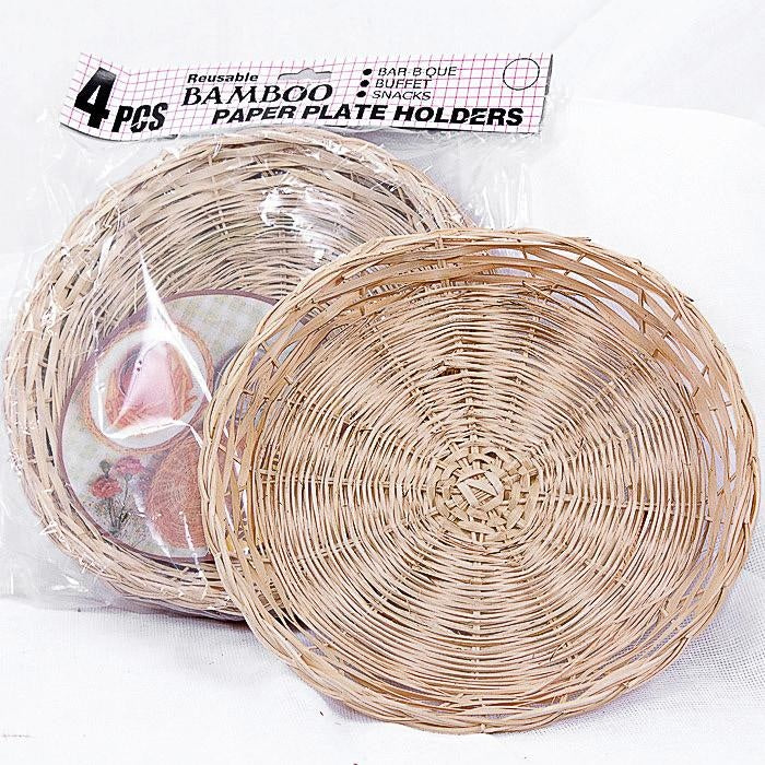 Piatto rotondo in bambù, Ø23 cm, confezione da 4 (kit da 10)