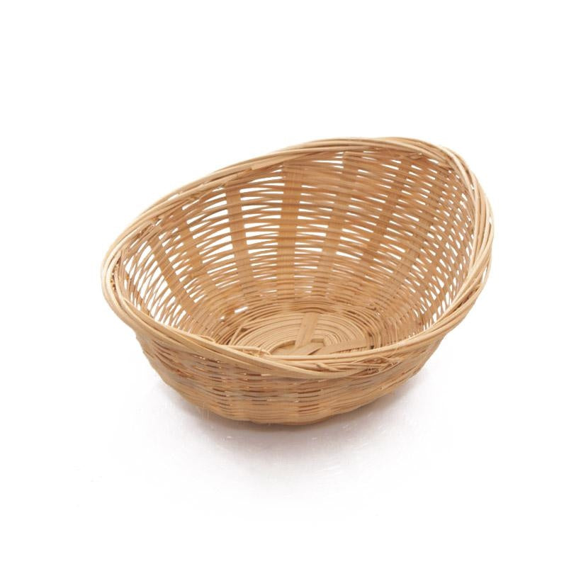 Cestino portapane ovale in bambù, 15x11x5 cm (kit da 10)