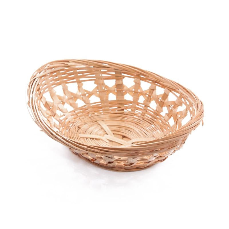 Portapane ovale in bambù traforato, 20x15H6 cm (kit da 10)