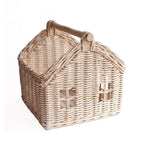 Cestino in midollo a forma di casetta, 25x25x25 cm