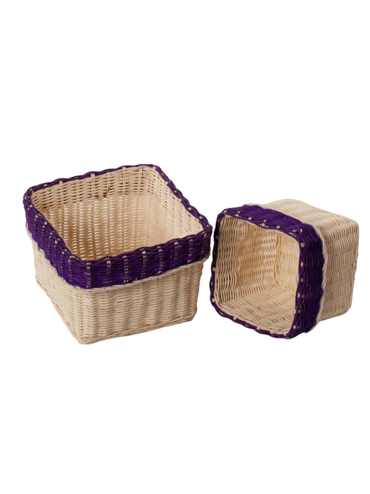 Cesto quadrato in midollino in set di 2, 22x22H15 cm (kit da 3)