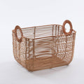 Vaschetta rattan naturale con manici, 38x28x24 cm