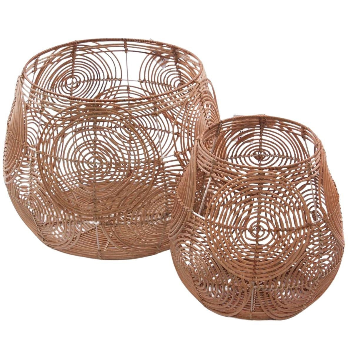 Cesta in rattan, set di 2, Ø40H40 cm