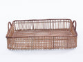 Vassoio in rattan naturale con manici, 43x30x11 cm