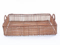 Vassoio in rattan naturale con manici, 50x35H13 cm