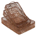 Vassoio in rattan naturale, set di 3, 50x35H13 cm