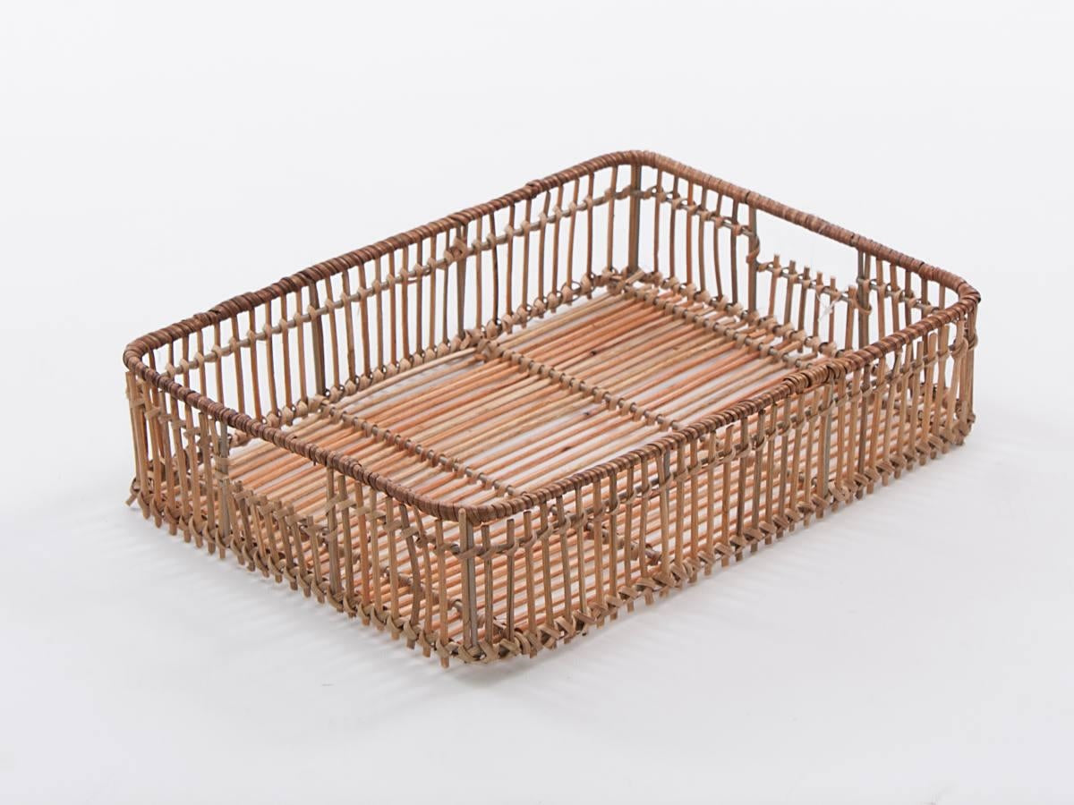 Vassoio in rattan naturale, 38x26x7 cm (kit da 3)