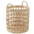 Cesto in vimini bianco traforato, Ø30H30 cm