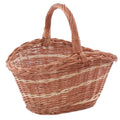 Cesto portalegna Nika in vimini rosso, 46x34H20-25-40 cm