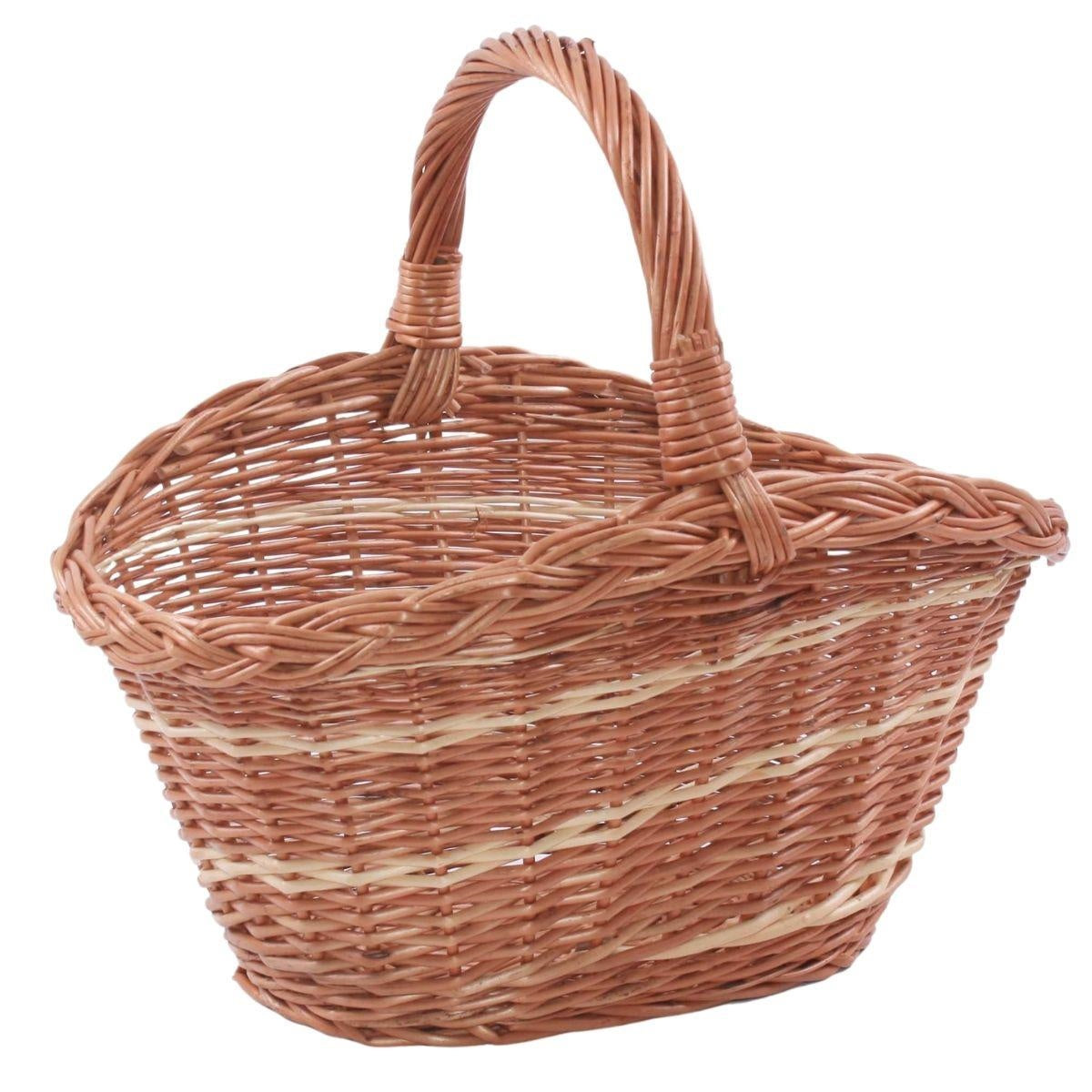 Cesto portalegna Nika in vimini rosso, 46x34H20-25-40 cm