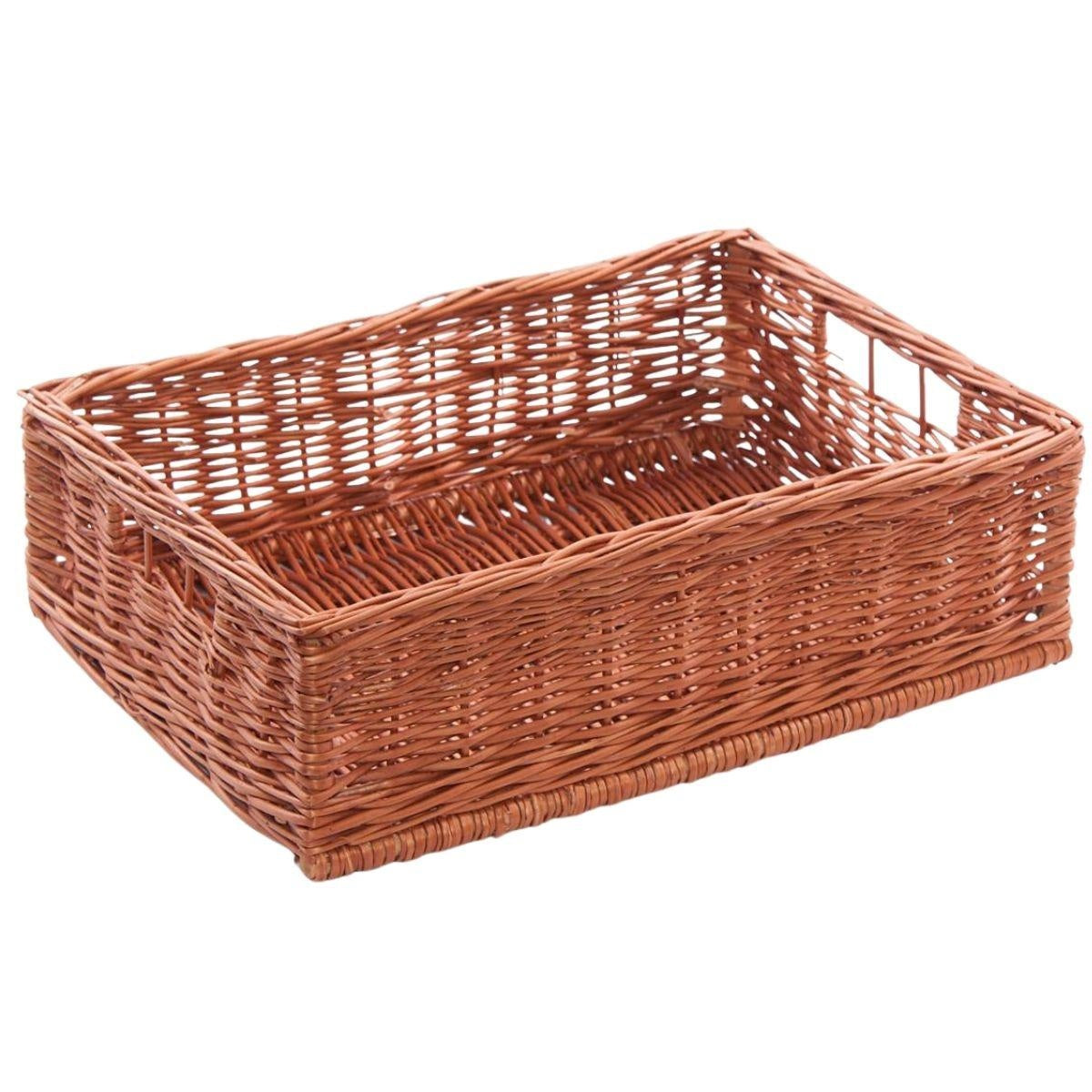 Cesto espositore in vimini rosso, 55x40H16 cm