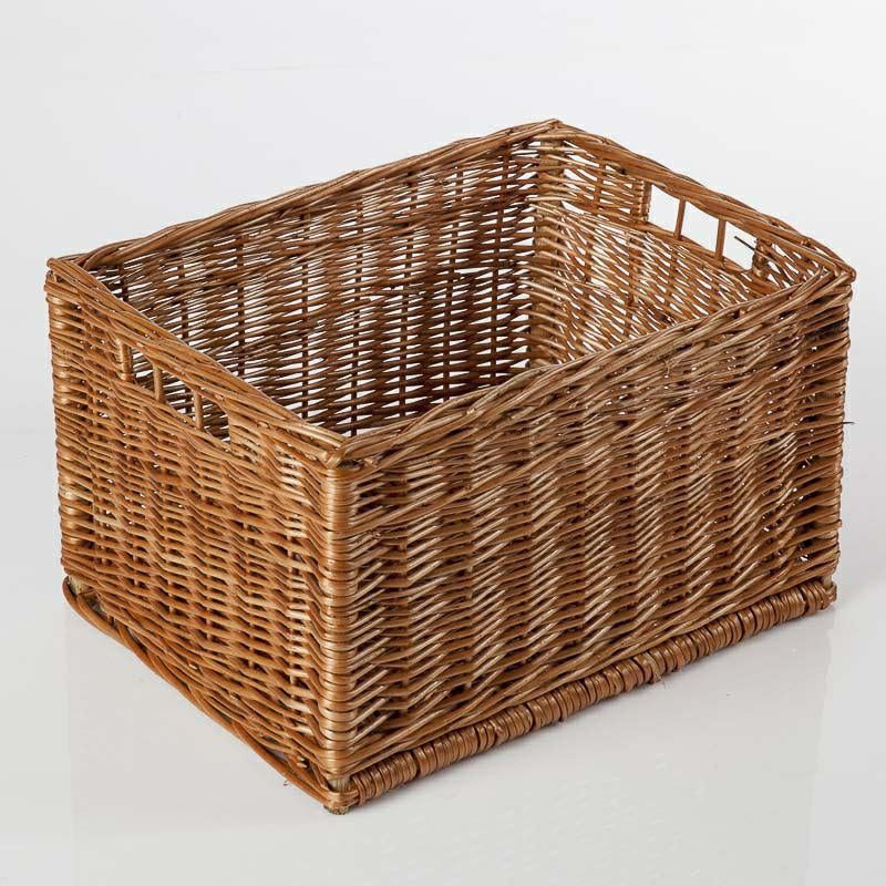 Cesto rettangolare in vimini rosso, 55x45x30 cm