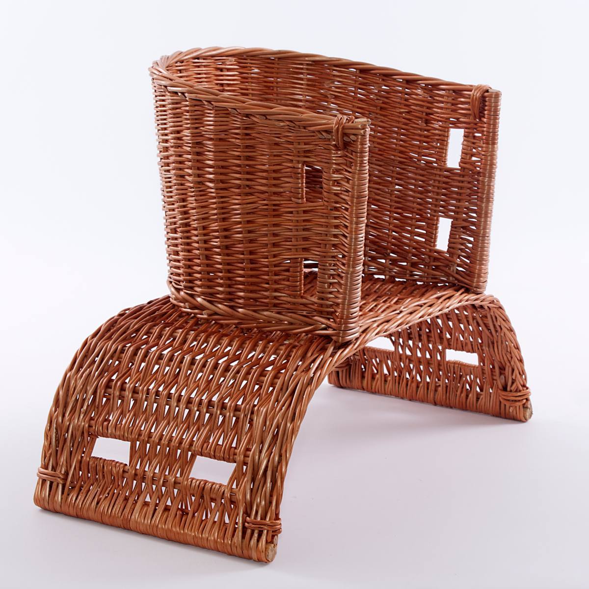 Sella per pony in vimini rosso per bambini, 68x30x44 cm
