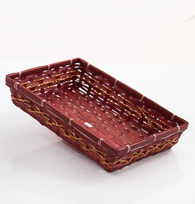Vaschetta in bambù bordeaux, 36,5x24x7 cm (kit da 10)